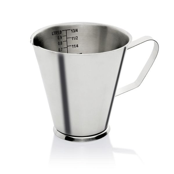 WAS Messbecher mit Fuß, 1,0 Liter, Chromnickelstahl, 1006100