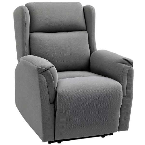 HOMCOM Relaxsessel, Verstellbarer Polstersessel mit Fußstütze, 160° neigbar, Leinenoptik, schneller Aufbau, Dunkelgrau, 83B-259V00CG