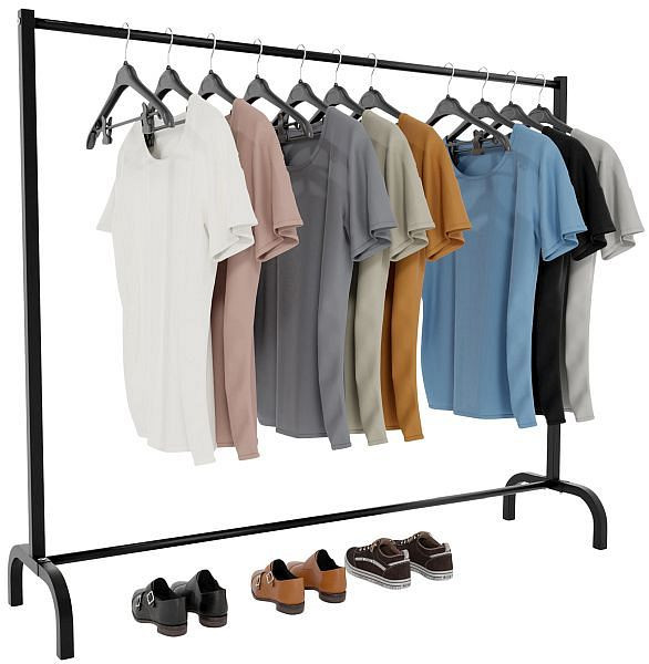 CLP Kleiderständer Lara 150x38x120 cm, schwarz, 319144