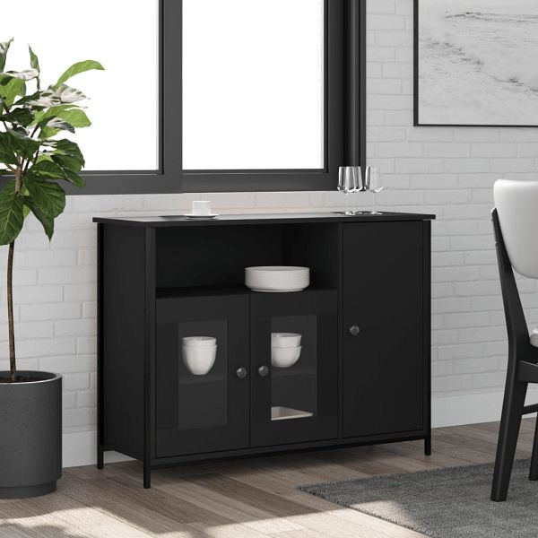 vidaXL Sideboard Schwarz 100x35x75 cm Holzwerkstoff, 835509
