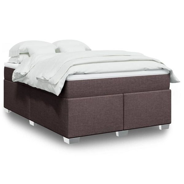 vidaXL Boxspringbett mit Matratze Dunkelbraun 140x190 cm Stoff, 3285133