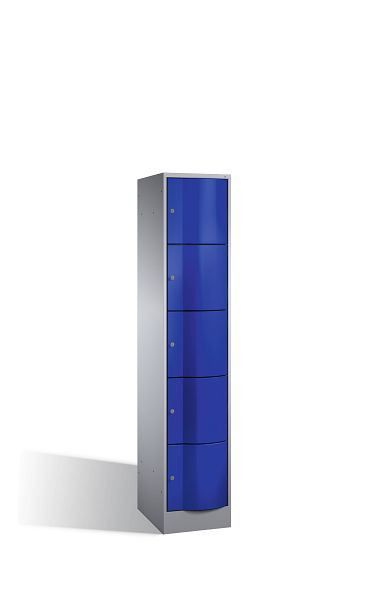 C+P XL-Schließfachschrank Resisto, H1950xB396xT640mm, Farbe: Weißaluminium / Enzianblau, 8570-173 S10019