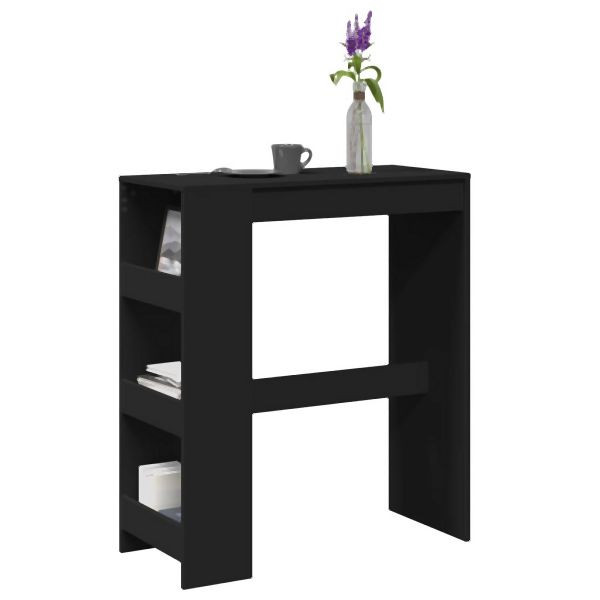 vidaXL Bartisch mit Regal Schwarz 90x40x103,5 cm Holzwerkstoff, 854374