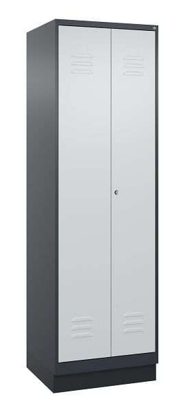 C+P Mehrzweckschrank Classic PLUS, Putzmittel-Spind, Sockel, 2 Abteile, 1950x600x500mm, 7016/7016, Zylinderschloss, 080120-00 S10027