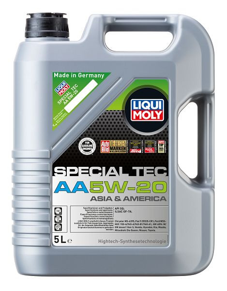 LIQUI MOLY Motoröl Special Tec AA 5W-20, Kanister Kunststoff, VE: 5 Liter, 7532
