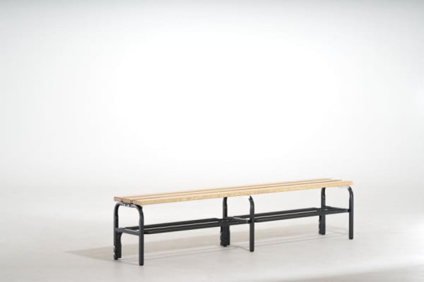 SYPRO Sitzbank (Typ A+R) 200 mit Schuhrost, ohne Rückenlehne, einseitig, Stahl/Holz, anthrazit, 131341