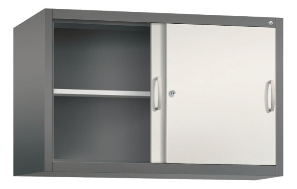 C+P Aufsatzschrank Acurado, H790xB1200xT500mm, Farbe: Vulkangrau / Perlweiß, Bügelgriff, 2 OH, 2055-00 S10094