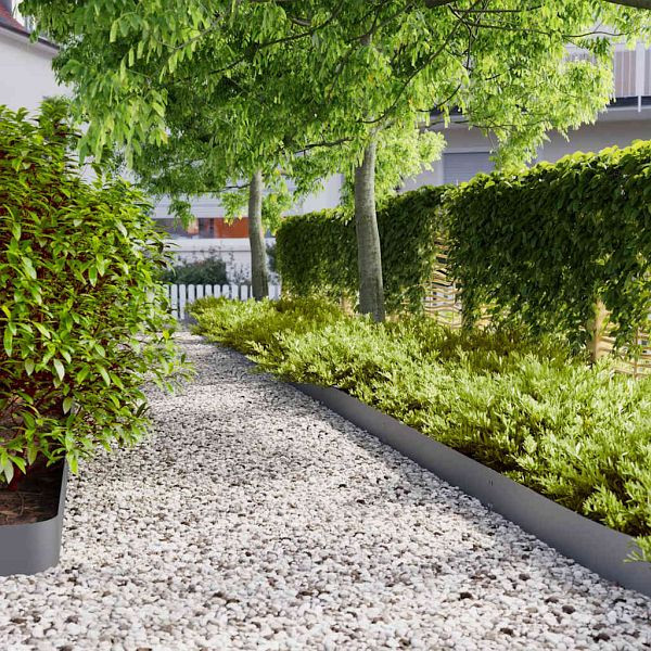 vidaXL Rasenkanten 50 Stk. Anthrazit 15x103 cm Kaltgewalzter Stahl, 860150