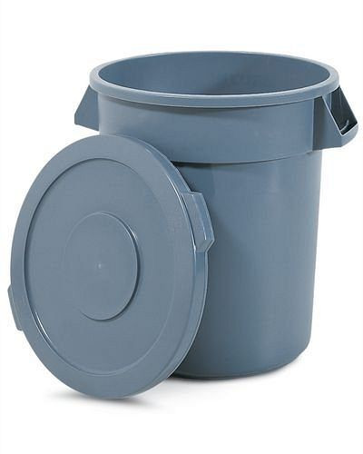 DENIOS Mehrzweckbehälter aus Polyethylen (PE), 210 Liter Volumen, rund, grau, 115933