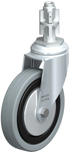 Blickle LKRA-VPA 125G-11-FA-E14 Apparate-Lenkrolle mit Expander, Vollgummi, Grau, 750792