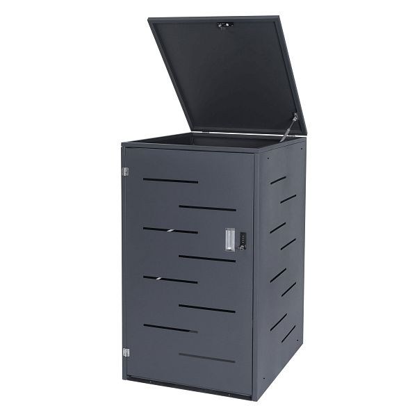 Mendler Mülltonnenverkleidung HWC-E83, Mülltonnenbox Mülltonnenabdeckung, erweiterbar 108x61x76cm, anthrazit, Stahl 33kg, 68802+70323