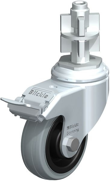 Blickle LKRA-VPA 80K-11-FI-E17 Apparate-Lenkrolle mit Expander & Feststeller, Vollgummi, Grau, 738918