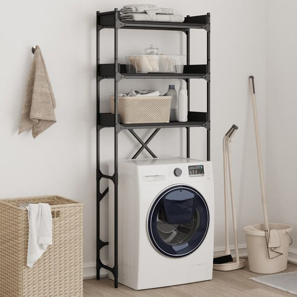 vidaXL Waschmaschinenregal Schwarz 67x25x163 cm Holzwerkstoff, 838978