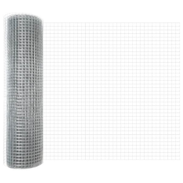 vidaXL Geschweißter Drahtzaun Silber, 42004946, 8721158914040