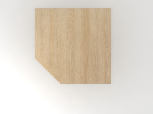 Hammerbacher Verkettungsplatte Trapezform /Stützfuß Eiche/Weiß, Quadratform mit abgeschrägter Ecke, VLT12/E/W