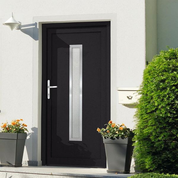 vidaXL Haustür Anthrazit 98x190 cm PVC, 3187898, 8720845887568