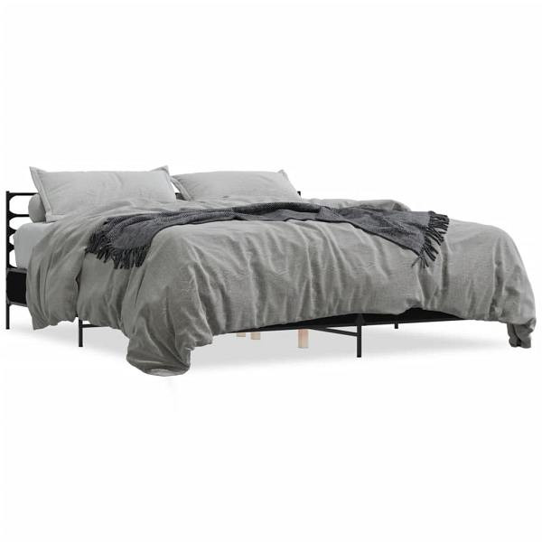 vidaXL Bettgestell Schwarz 200x200 cm Holzwerkstoff und Metall, 3280062