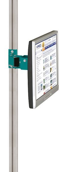 Manuflex ESD-Monitorträger für Alu-Aufbauportale mit 80 mm Einfachgelenk, VESA-Adapter 75 mm, in Wasserblau RAL 5021 leitfähig, Wasserblau, LZ8204.5021