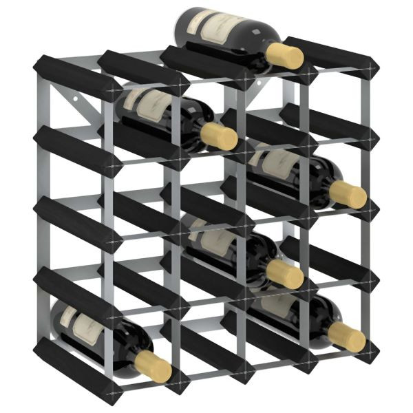 vidaXL Weinregal für 20 Flaschen Schwarz Massivholz Kiefer, 325914