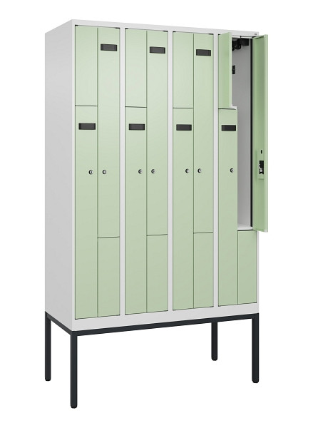 C+P Z-Spind Evolo PLUS, Gestell, 8 Fächer, 2120x1200x500mm, 9016/6019, Zylinderschloss, 0490337-408 S10046