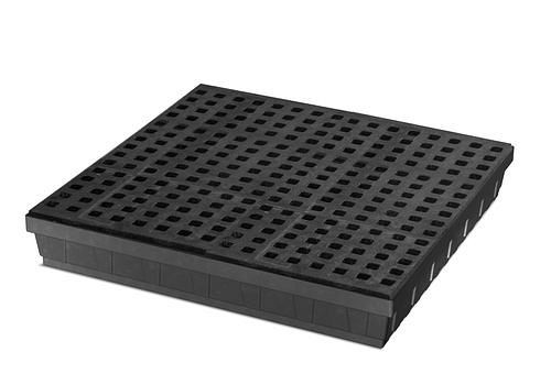 DENIOS Kleingebindewanne EURO-P 68 aus Polyethylen (PE), Auffangvolumen 68 Liter, Gitterrost aus Kunststoff, 243482