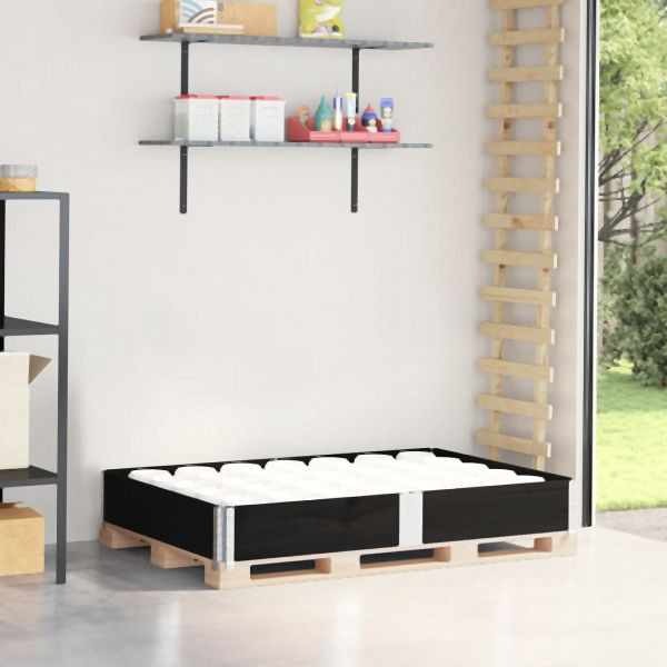 vidaXL Paletten-Aufsatzrahmen Schwarz 150x100 cm Massivholz Kiefer, 4010302