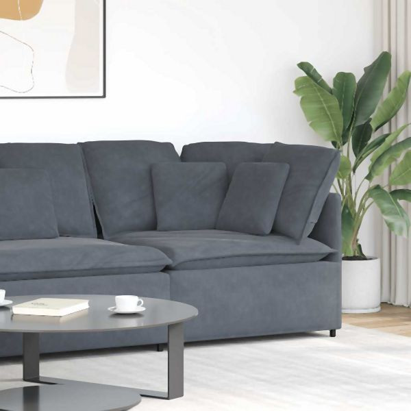 vidaXL Modulares Sofa Eckmodul mit Kissen Dunkelgrau 100 cm, 4104460