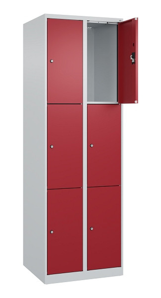 C+P Schließfachschrank Evolo PLUS, 6 Fächer, 1850x600x500mm, 7035/3003, 049000-203 S10004