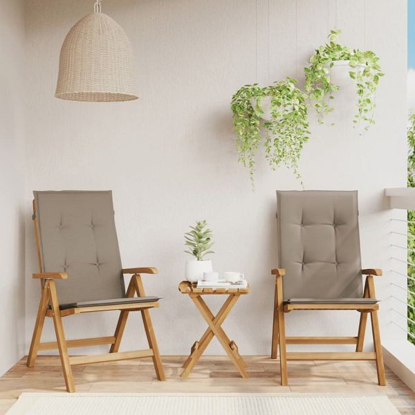 vidaXL Gartenstühle mit Kissen 2 Stück Massivholz Teak, 3196441