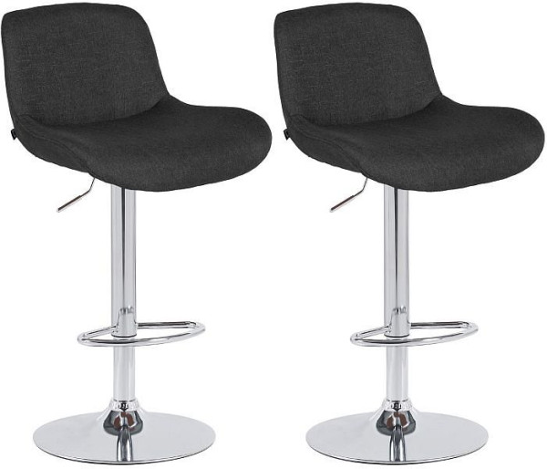 CLP Barhocker Solon Chrom Stoff, schwarz, VE: 2 Stück, 326591