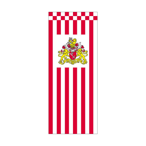 Stein HGS Landesflagge Bremen (Senat), 300 x 120 cm (Hochformat), mit Kunststoff-Karabiner, FlagTop 110 g/m², für Fahnenmasten 7 m, ohne Hohlsaum, 26298