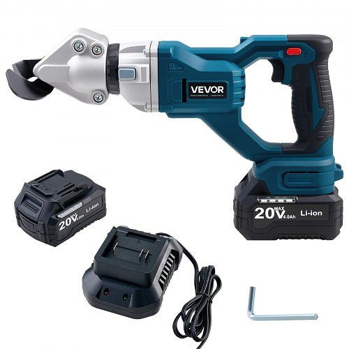 VEVOR Akku Metallschere, Blechschere mit 360°-Schwenkkopf, 220 VAC, 20 VDC, schneidet Stahl, Edelstahl, Aluminium, Kunststoff, WSJSJQJJSDDCR00F3001V2