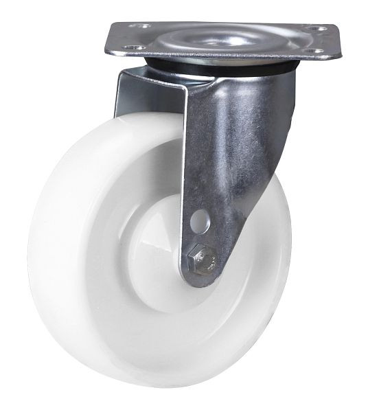 VARIOfit Lenkrolle Polyamid, 125 x 38 mm, weiß, mit Präzisions-Rillenkugellager, lpp-125.008