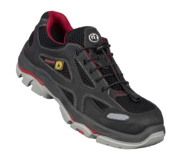 Stabilus ESD-Halbschuh 6130A S1, Größe: 51, Farbe: rot - schwarz, Textil, 6130A-51