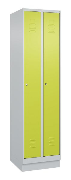 C+P Umkleidespind Classic PLUS, Sockel, 2 Abteile, 1950x500x500mm, 7035/0024, Zylinderschlösser, 080020-29 S10025