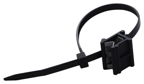 HELLA Kabelbinder, Länge: 200mm, Breite: 4.8mm, Ø von: 3.0mm, Ø bis: 6.0mm, Anschluss seitlich, quer (schräg), geclipst, schwarz, 8HL 185 549-061