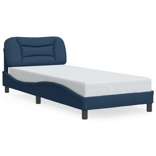 vidaXL Bettgestell mit Kopfteil Blau 90x200 cm Stoff, 3207750