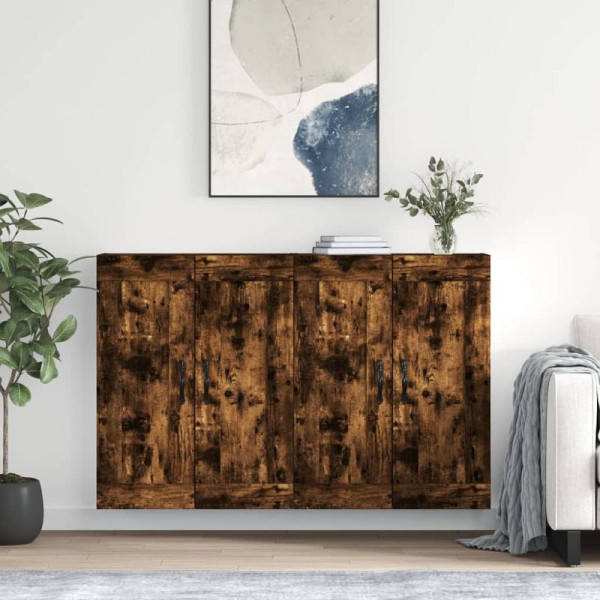 vidaXL Wandschränke, VE: 2 Stück, Räuchereiche Holzwerkstoff, 3198014