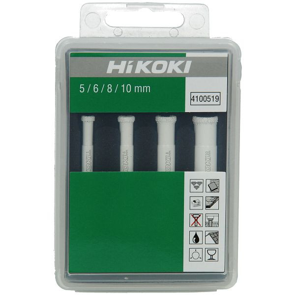 HiKOKI Diamantbohrkrone-Set 4-tlg. 5/6/8/10 mm/ 10 mm Schaft, 4100519