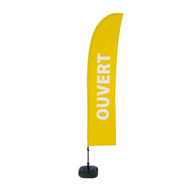 Showdown Displays Beach Flag Budget Wind Komplettset Geöffnet Gelb Französisch, BFBL-WT21-17-I492
