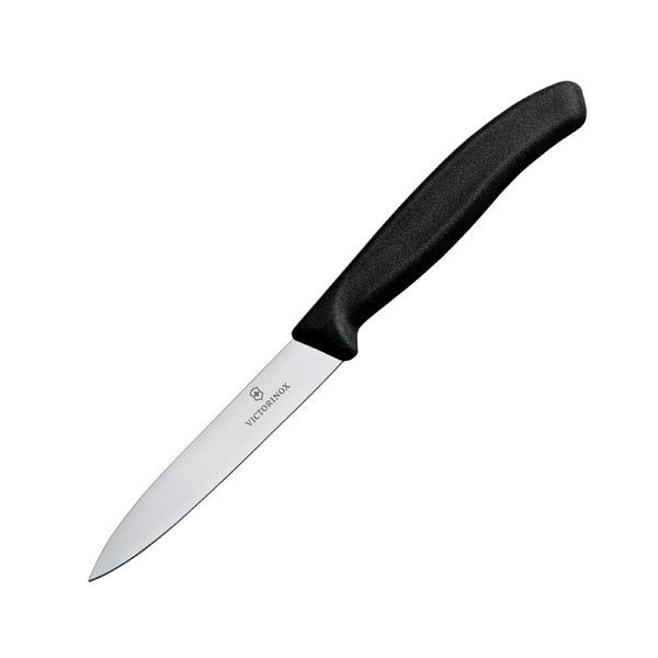 Victorinox Schälmesser Spitz 10cm Schwarz, klassisch Schweizer, CX743