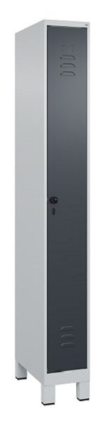 C+P Umkleidespind Classic PLUS, Füße, 1950x250x500mm, 7035/7016, Drehriegel, 080010-19 S10008