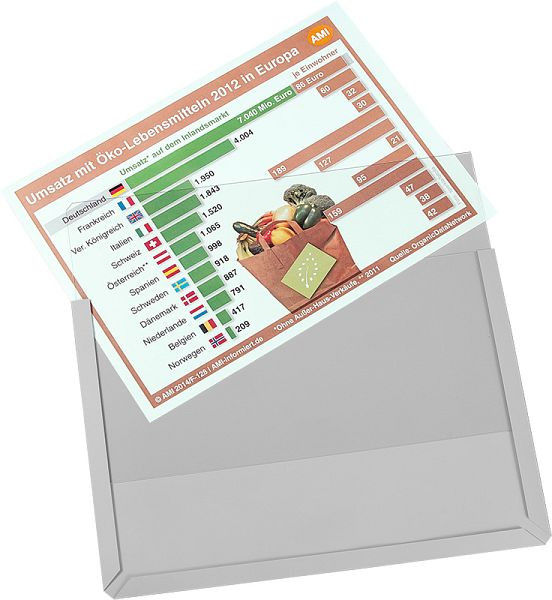 Eichner Magnet-Sichttasche DIN A4, Transparent, B 305 x H 217 x T 3 mm, VE: 10 Stück, 9218-01820-00