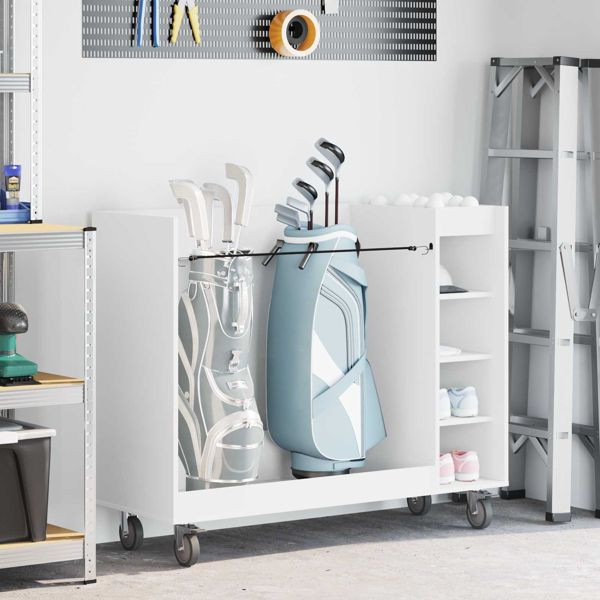 vidaXL Golf Schrank Mit Rad Uni Weiß 120 x 45 x 98 cm, 899471
