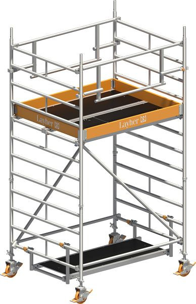 Layher Gerüst Uni Kompakt P2 SAFETY PLUS mit Doppelgeländer, Max. Plattformhöhe: 2,20 m, 1425002