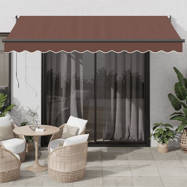 vidaXL Markise Manuell Braun 350x250 cm, Top-Qualität, 3215704