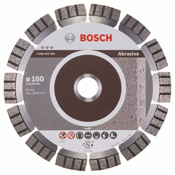 Bosch Diamanttrennscheibe Best for Abrasive, 180 x 22,23 x 2,4 x 12 mm, 2608602682