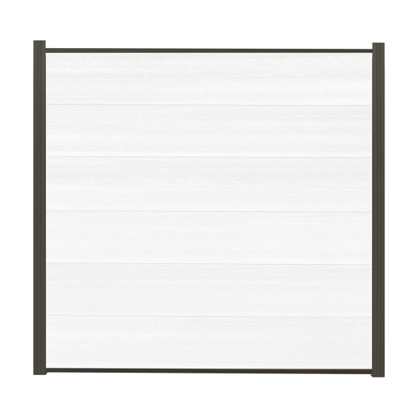 T&J ELZE-Serie Zaunset, WPC-Steckzaunsystem, 1790 x 1760 mm, WEIß-coextrudiert, 6 Zaunlamellen, 44534