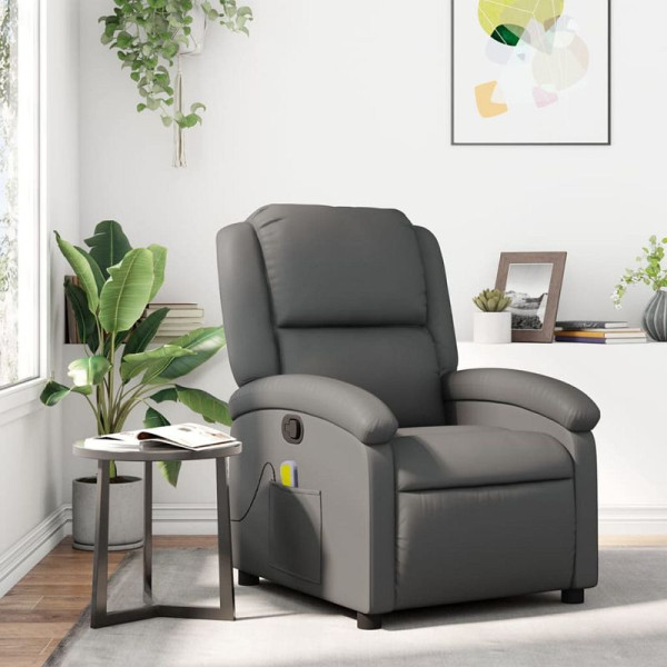 vidaXL Massagesessel Relaxsessel Grau Kunstleder, 3205449