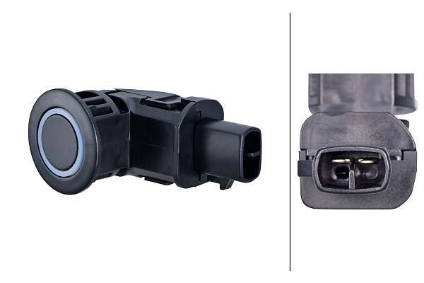 HELLA Sensor, Einparkhilfe, gewölbt, 2-polig, gesteckt, lackierbar, 6PX 358 270-031